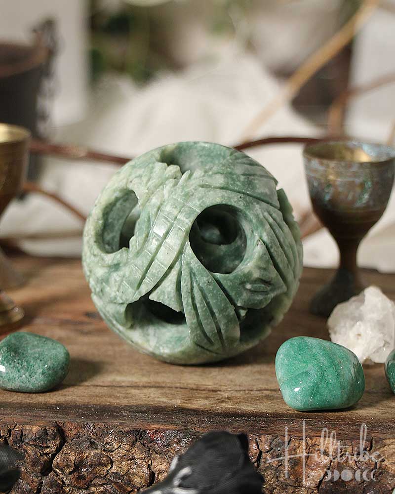 Serpentine Jade Puzzle Ball from Hilltribe Ontario