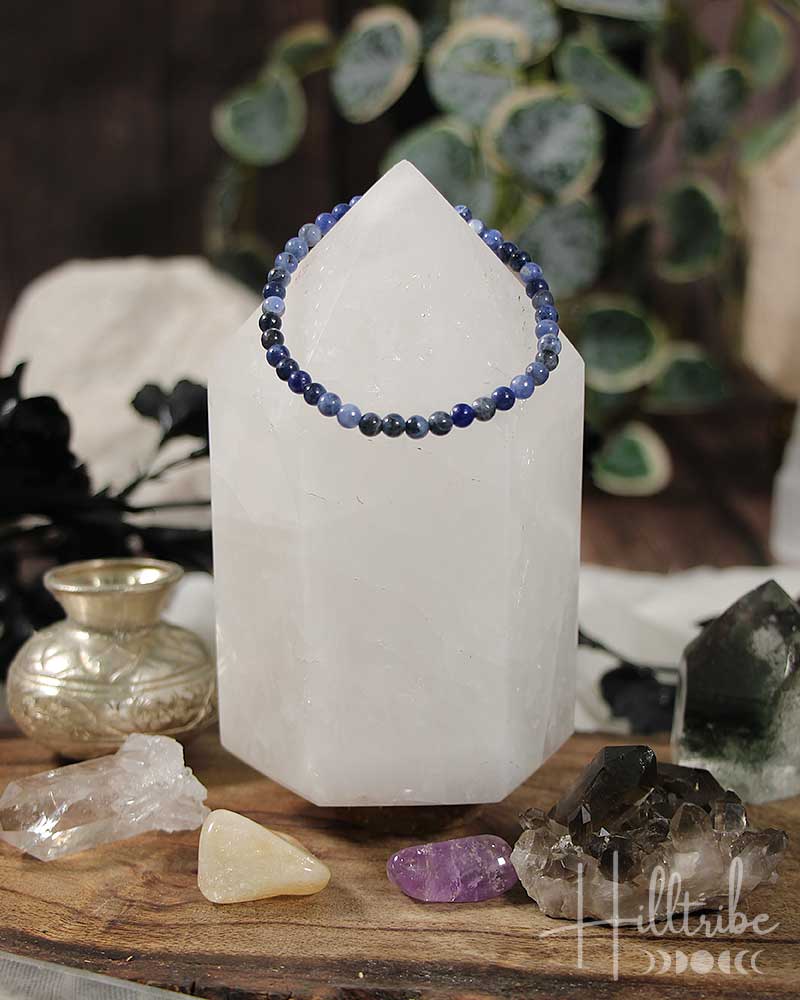 Sodalite Gemstone Power Bracelet 4mm from Hilltribe Ontario