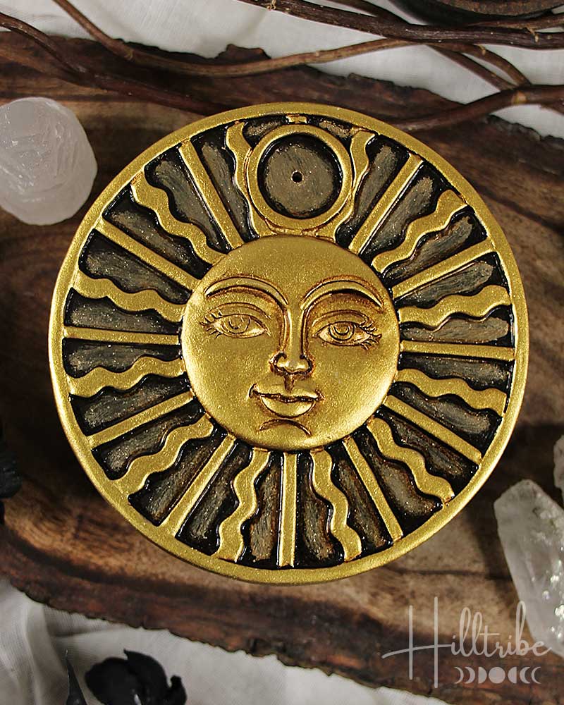 Solar Spirit Round Incense Holder from Hilltribe Ontario