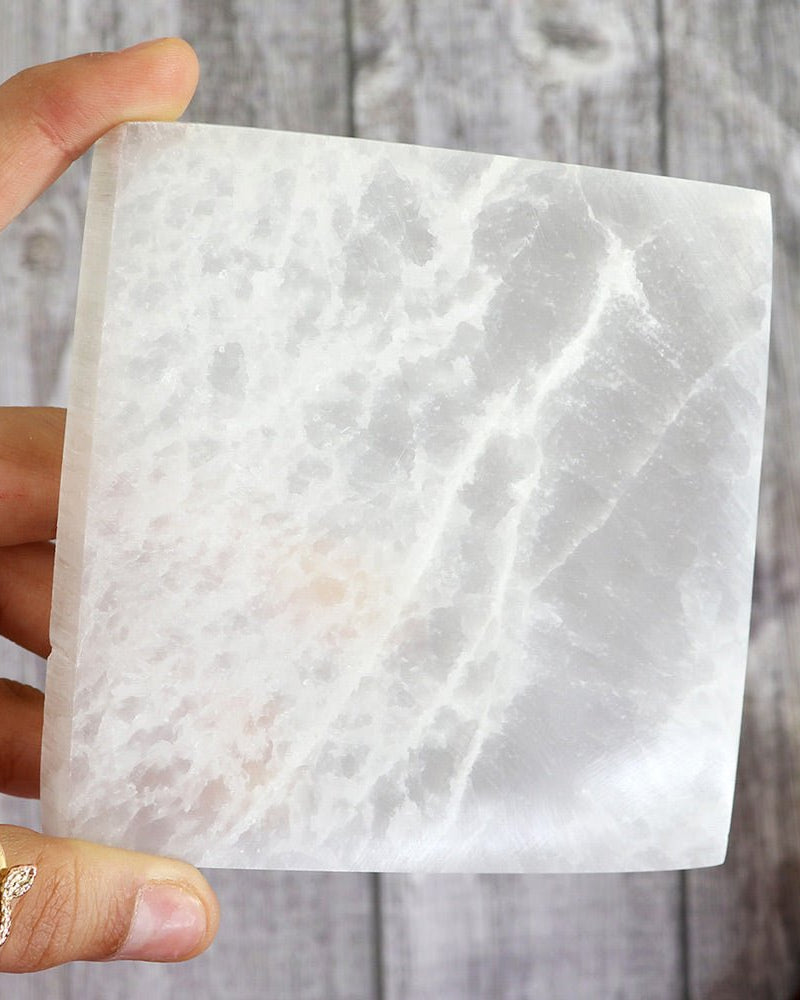 Square Selenite Charging Plate from Hilltribe Ontario
