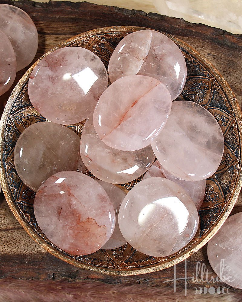 Strawberry Quartz Worry Stone from Hilltribe Ontario