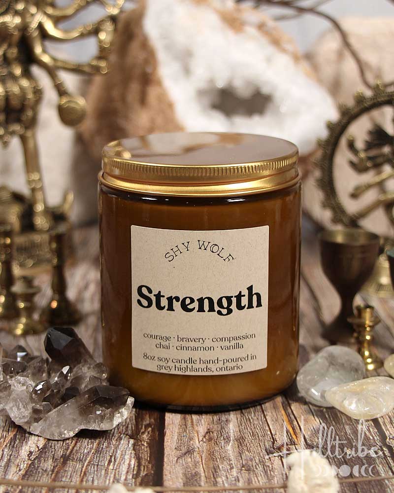 Strength Shy Wolf Candle from Hilltribe Ontario