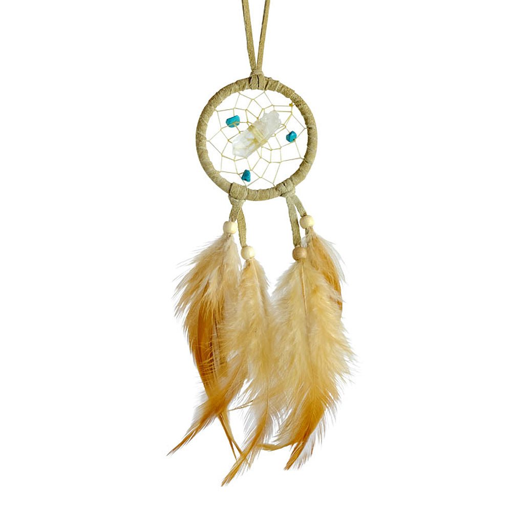 Tan Gemstone Vision Seeker Dreamcatcher 2" from Hilltribe Ontario