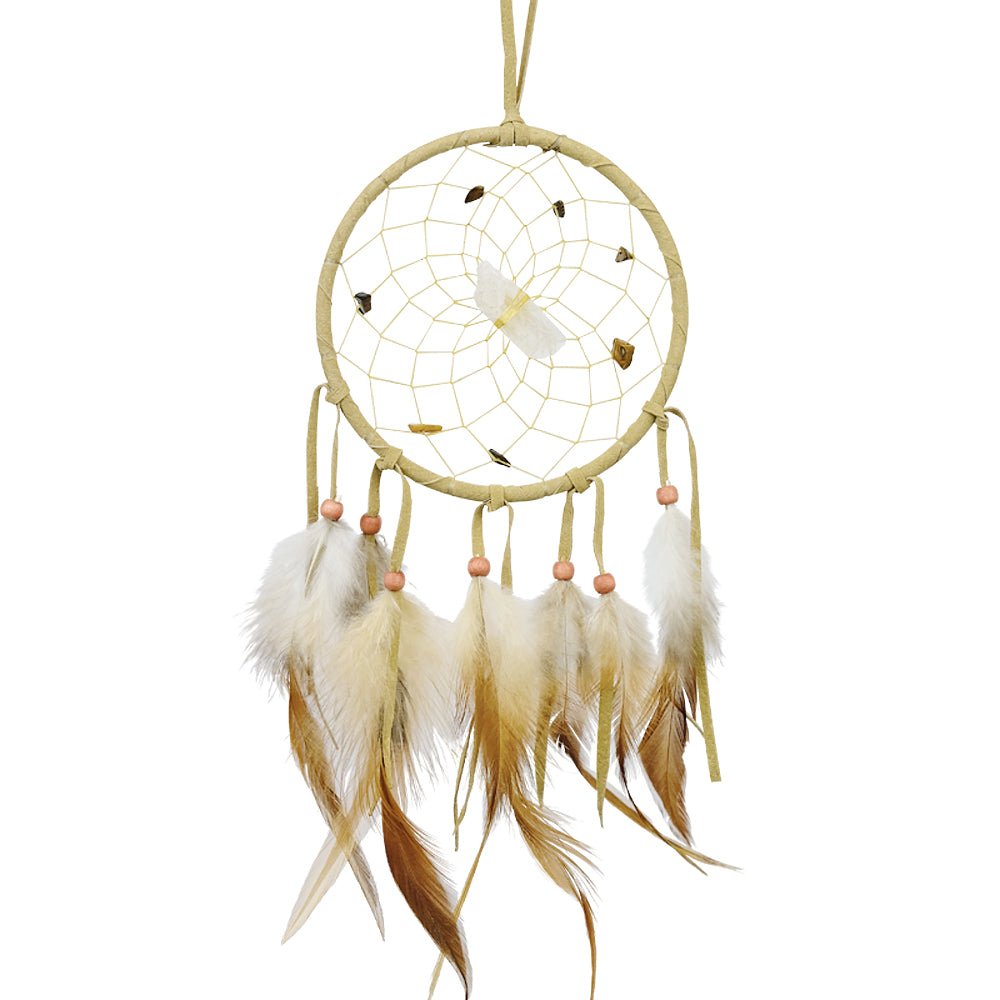 Tan Gemstone Vision Seeker Dreamcatcher 4" from Hilltribe Ontario