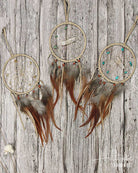 Tan Gemstone Vision Seeker Dreamcatcher 4" from Hilltribe Ontario