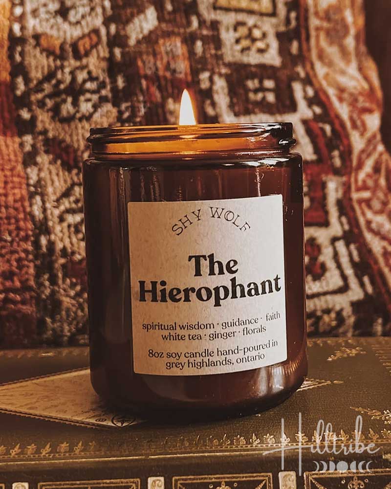 The Hierophant Shy Wolf Candle from Hilltribe Ontario