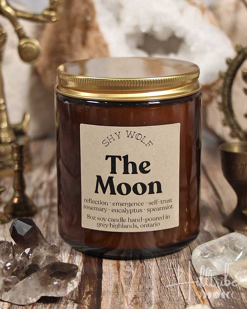 The Moon Shy Wolf Candle from Hilltribe Ontario