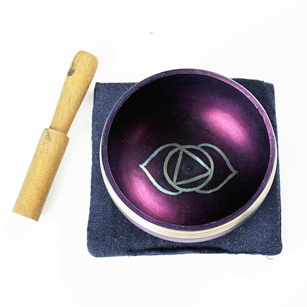 Third Eye Chakra (Cobalt) Singing Bowl Gift Set Small from Hilltribe Ontario