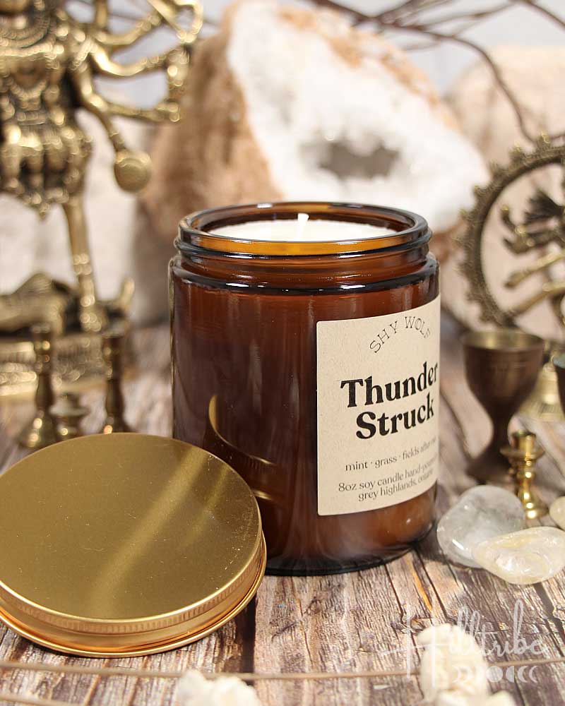 Thunderstruck Shy Wolf Candle from Hilltribe Ontario