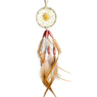 Triple Gemstone Tan Leather Dreamcatcher 2" from Hilltribe Ontario