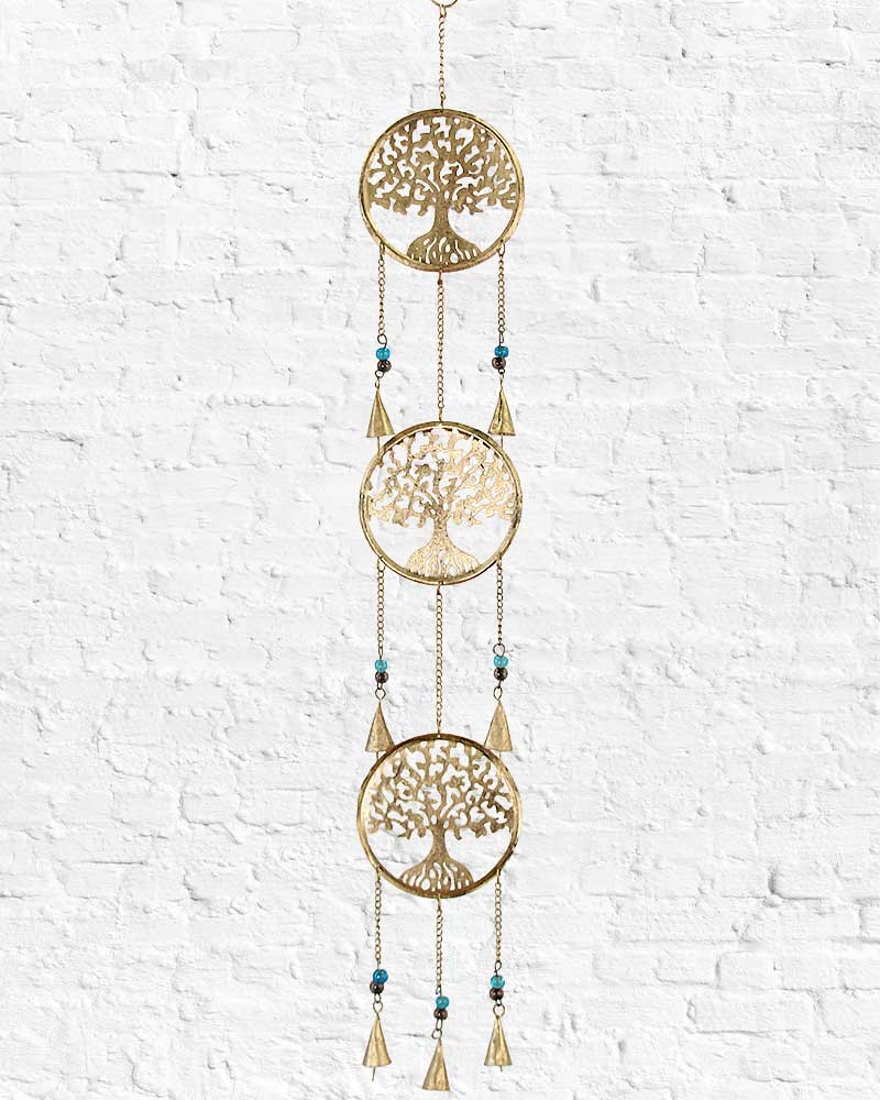 Triple Tree of Life Wind Chime from Hilltribe Ontario