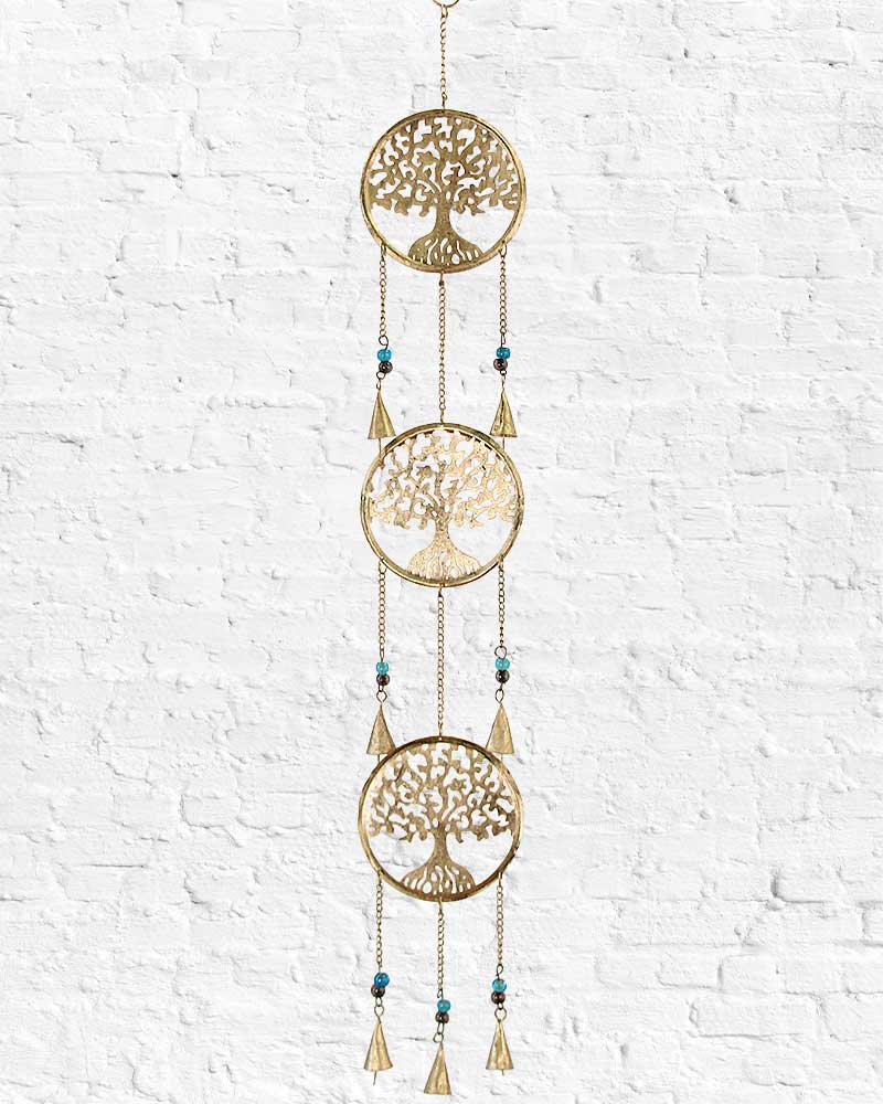 Triple Tree of Life Wind Chime from Hilltribe Ontario