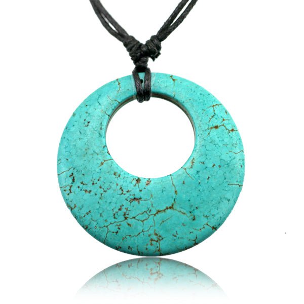 Turquoise Disc Adjustable Necklace from Hilltribe Ontario