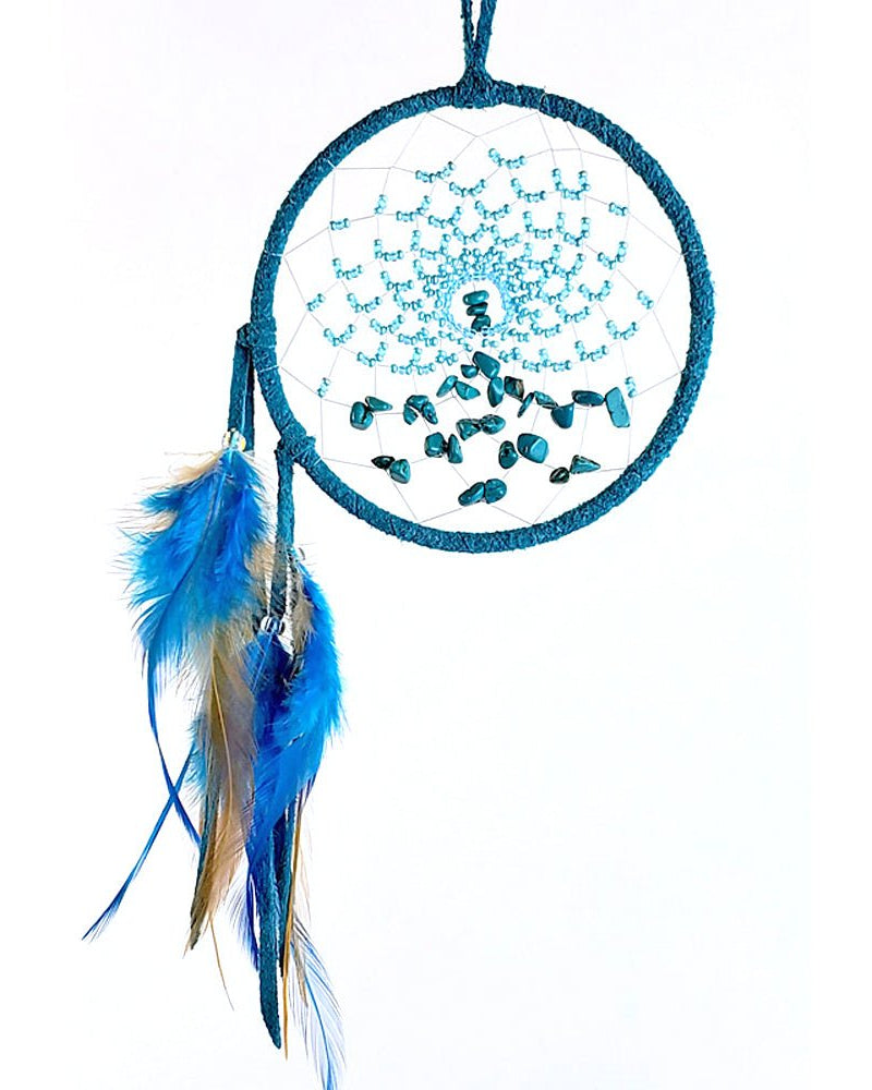 Turquoise Gemstone Energy Flow Dreamcatcher 4" from Hilltribe Ontario