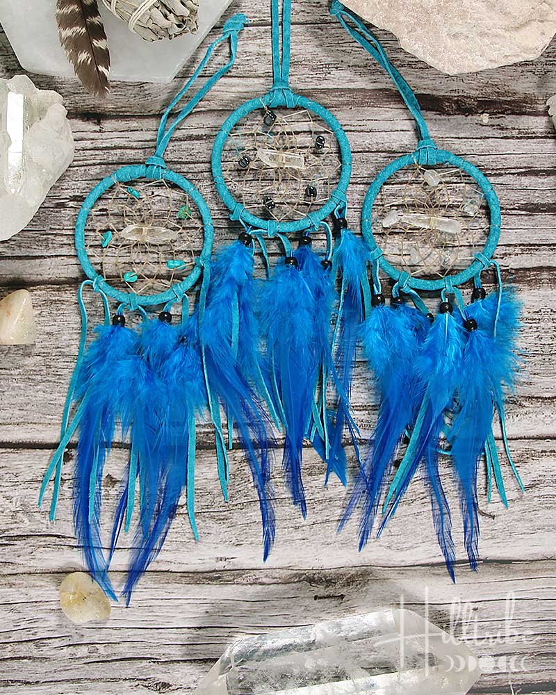 Turquoise Gemstone Vision Seeker Dreamcatcher 2.5" from Hilltribe Ontario