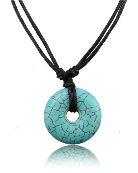 Turquoise Shield Adjustable Necklace from Hilltribe Ontario