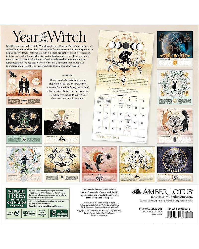 Year of the Witch 2024 Wall Calendar from Hilltribe Ontario